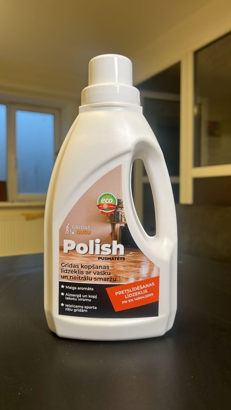 jaunais Grīdas Guru kopšanas līdzeklis lakotām grīdām "Polish"
