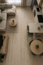 Lamināts Evoke Sandolo Oak AQUApro viesistabā