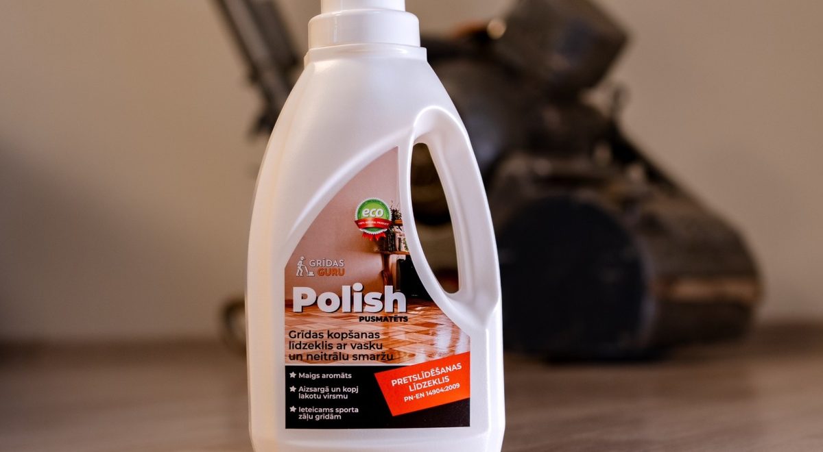 jaunais Grīdas Guru kopšanas līdzeklis lakotām grīdām "Polish"